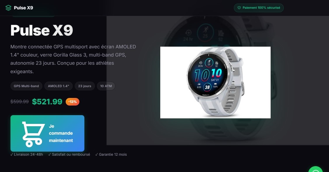 Pulse X9 — Montre connectée